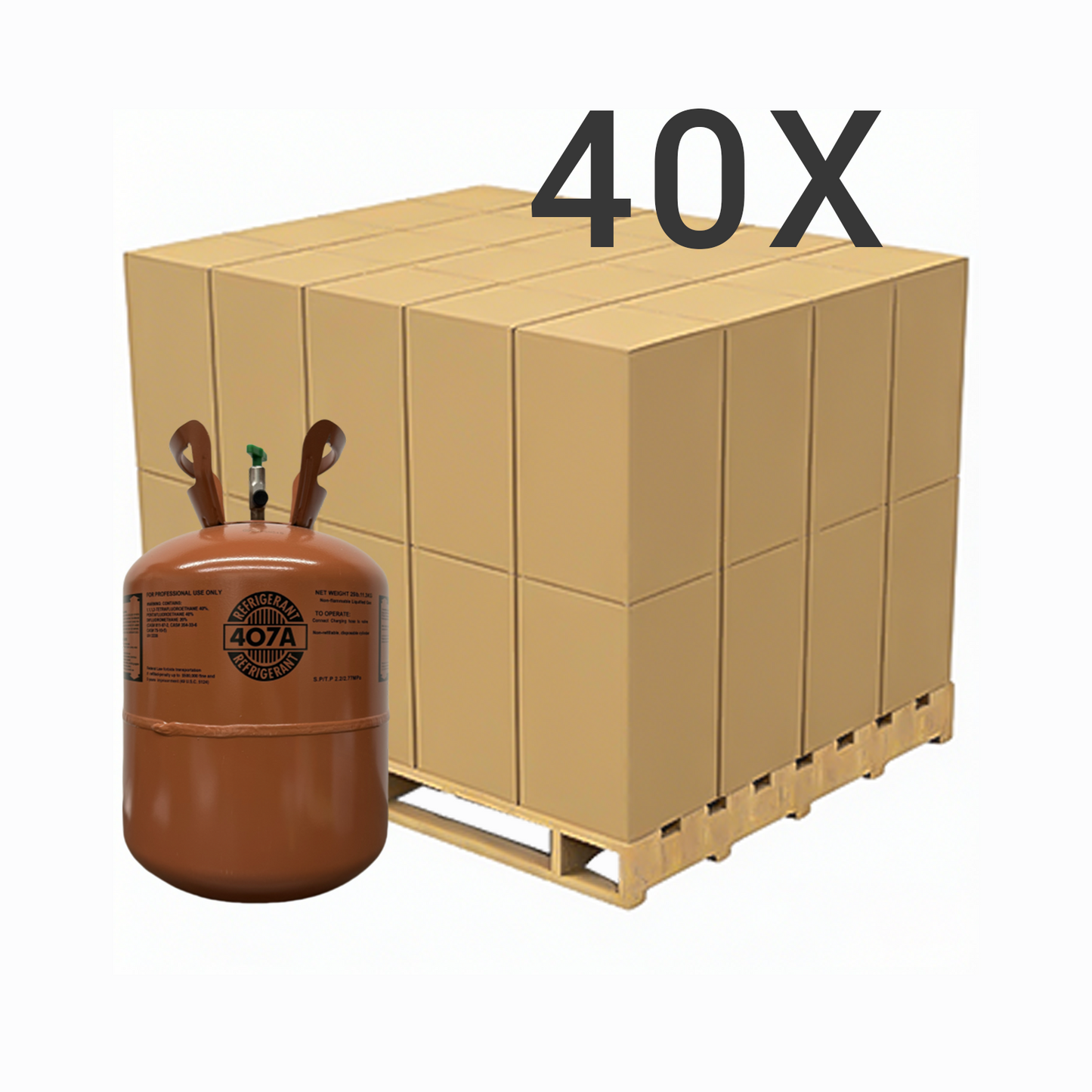25LB R407A (R-407A) Refrigerant Gas | 5 Cylinders