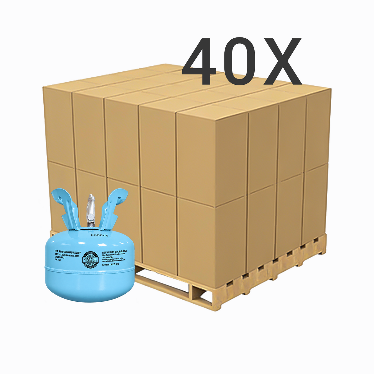 5 LB R134A (R-134A) Refrigerant Gas | 40 Cylinders