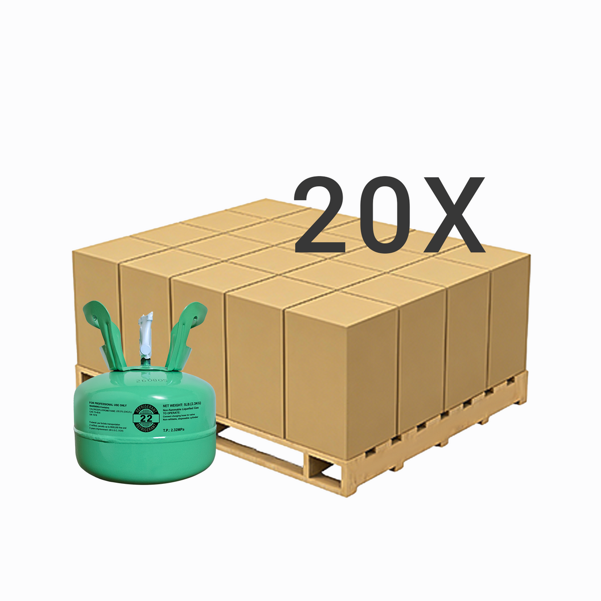 5LB R22 (R-22) Refrigerant Gas | 10 Cylinders