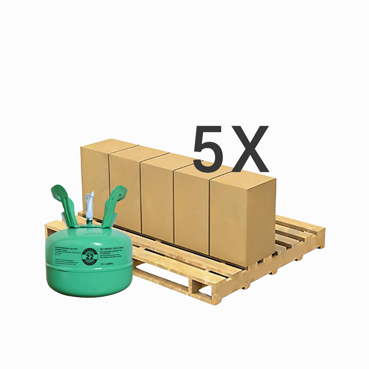 5LB R22 (R-22) Refrigerant Gas | 10 Cylinders