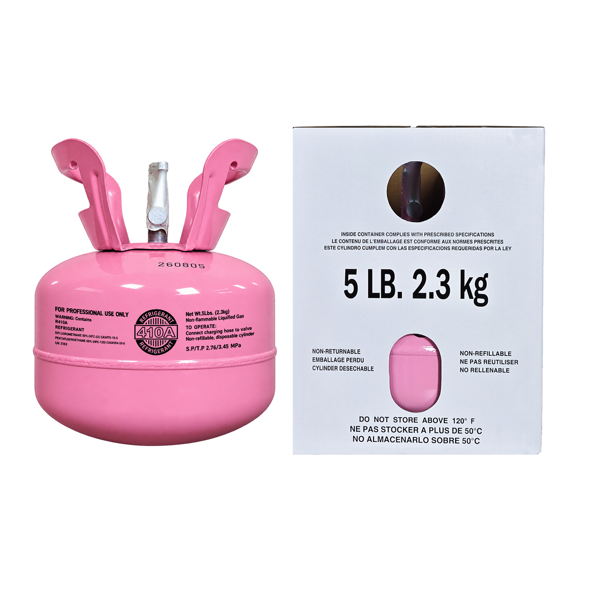 5LB R410A (R-410A) Refrigerant Gas | 5 Cylinders
